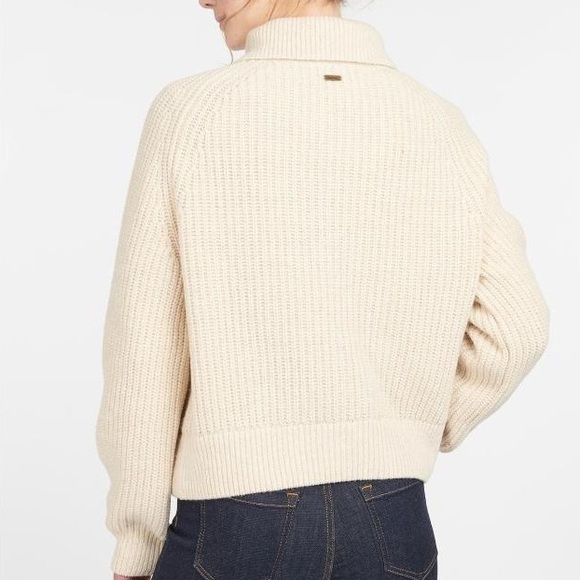 Barbour Stanton Knit Oatmeal 1/4 Zip Sweater Women’s - Picture 2 of 10